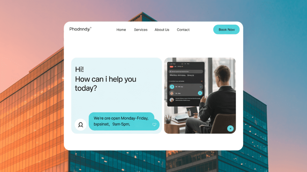 Phoenix AZ business using custom AI chatbot to answer questions and book leads through website